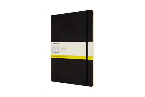 Carnet classique A4 quadrillé Moleskine couverture souple Noir