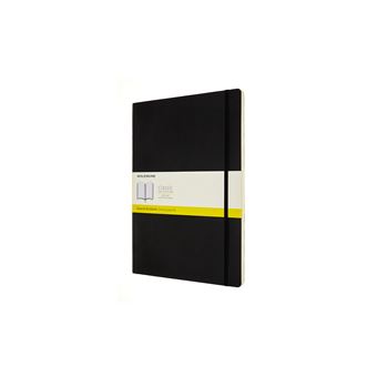 Carnet classique A4 quadrillé Moleskine couverture souple Noir