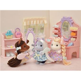 Playset Sylvanian Families Les amis poney et leurs kits de coiffure