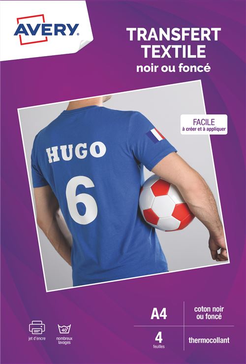 Papier Transfert Pour Coton Ou C9406 5 Avery Le Lot De 4 Feuilles - vue 3