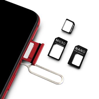 Kit Adaptateurs Cartes SIM 4 En 1 + Broche éjection + 10 Lingettes Nettoyage - Compatible Nano/Micro/Standard SIM, Universel Smartphones