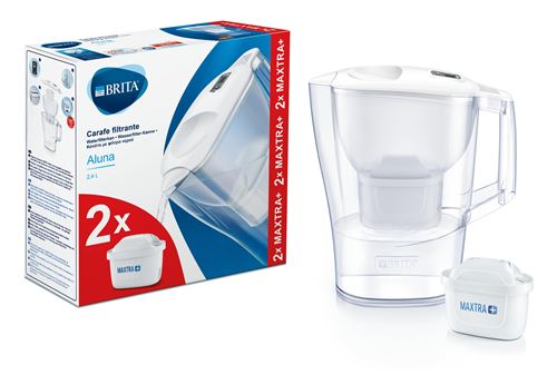 Carafe filtrante Brita 1039244 Aluna 2,4 L avec 2 Maxtra+ Blanc