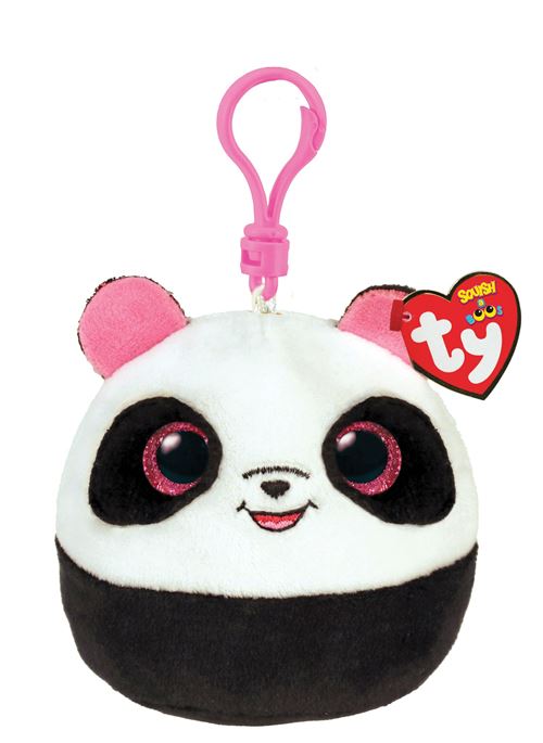 Ty Multicolore Porte-Clés En Peluche Squish A Boos Bamboo Le Panda 8 Cm