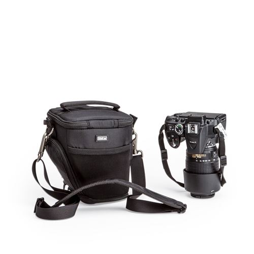 Quisiete Sacoche Bandoulière Triangulaire Pour Appareil Photo DSLR - Étui Protection Nylon Noir