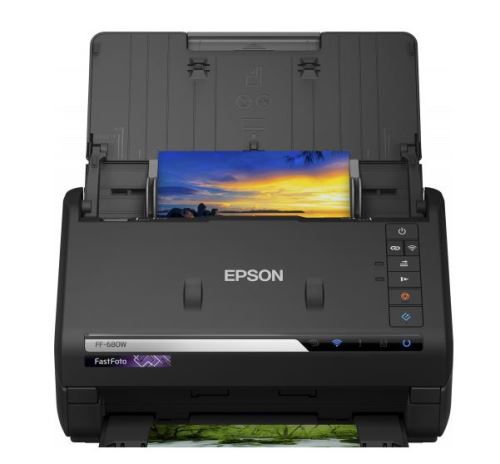 Epson FastFoto FF-680W - Scanner de documents - Capteur d'images de contact (CIS) - Recto-verso - A4 - 600 dpi x 600 dpi - jusqu'à 45 ppm (mono) / jusqu'à 45 ppm (couleur) - Chargeur automatique de documents (100 feuilles) - USB 3.0, Wi-Fi(n)