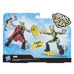 Pack de 2 Figurines Avengers Marvel Bend and Flex Thor Vs Loki