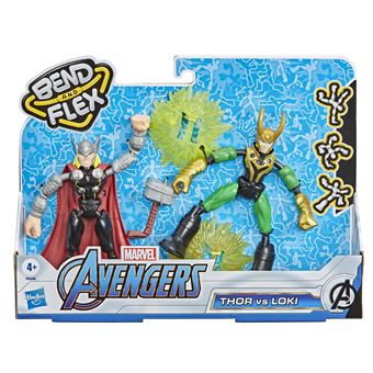 Pack de 2 Figurines Avengers Marvel Bend and Flex Thor Vs Loki