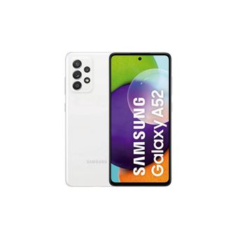 Samsung Galaxy A52 - 4G smartphone - double SIM - RAM 6 Go / Mémoire interne 128 Go - microSD slot - écran OEL - 6.5" - 2400 x 1080 pixels - 4x caméras arrière 64 MP, 12 MP, 5 MP, 5 MP - front camera 32 MP - blanc génial - 1