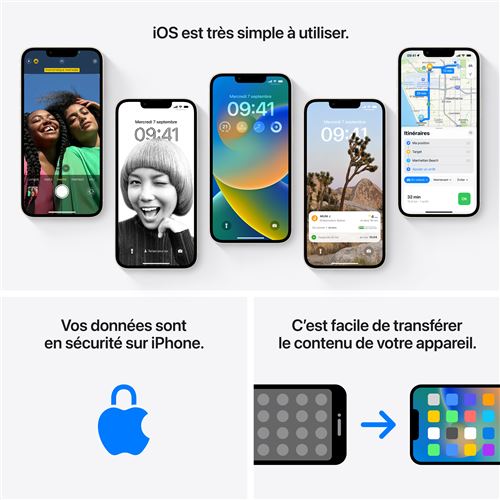 Apple - iPhone 13 - 128GO - Rose - iPhone - Rue du Commerce