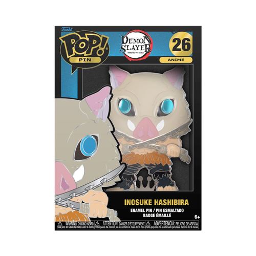Funko DEMON SLAYER Pop Large Enamel Pin N° 26 Inosuke Hasibira w/ Chase - vue 4