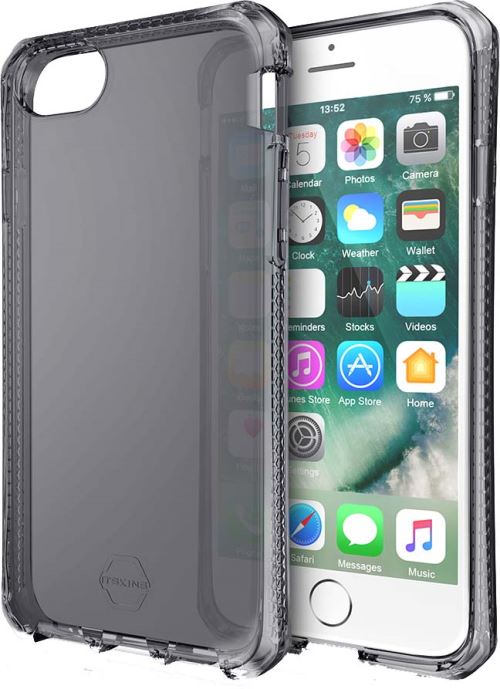 Itskins Spectrum semi-rigide doorschijnende zwarte behuizing voor iPhone 6, 6s, 7 en 8