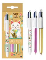 Coffret 3 stylos BIC 4 couleurs décorés