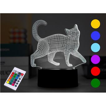 Lampe 3d Itotal avec télécommande Chat