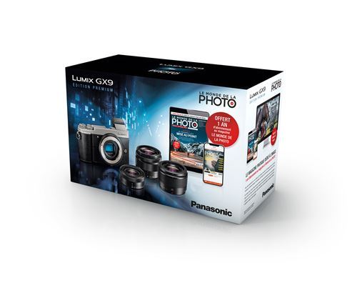 PANASONIC Pack Lumix Gx9 Argent + G 12-32mm f/3,5-5,6 + G 35-100mm f/4-5,6 + G 25mm f/1.7 + 2&egrave;me Batterie 