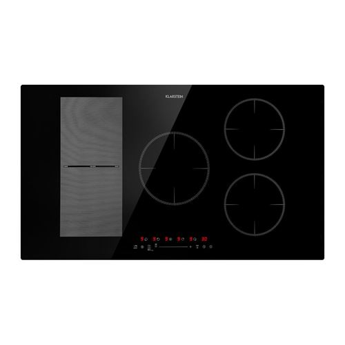 Table De Cuisson - Klarstein Delicatessa 90 Hybrid - Plaque Vitrocéramique - 7400W - Minuterie - Noir