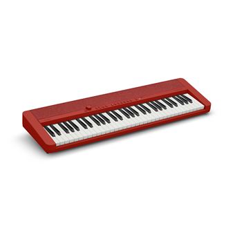 Clavier compact Casio CT-S 1 RD avec 61 touches et sonorités vintage Rouge