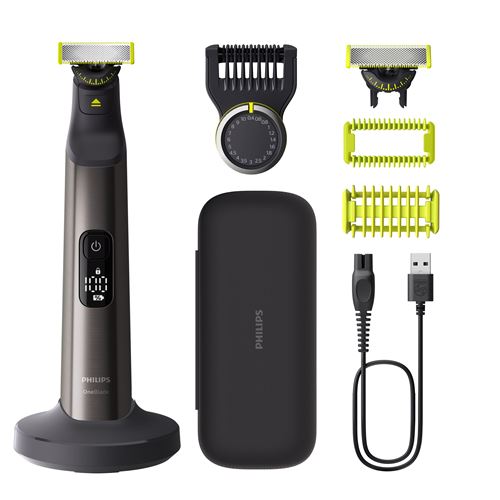 Tondeuse homme Philips One Blade Pro 360 Visage et Corps QP6652/61 5,4 W Noir et Gris