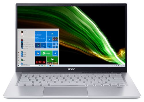 Acer Swift 3 SF314-43 - AMD Ryzen 5 5500U / 2.1 GHz - Win 11 Home - Radeon Graphics - 16 GB RAM - 512 GB SSD - 14 IPS 1920 x 1080 (Full HD) - Wi-Fi 6 - puur zilver - tsb Frans