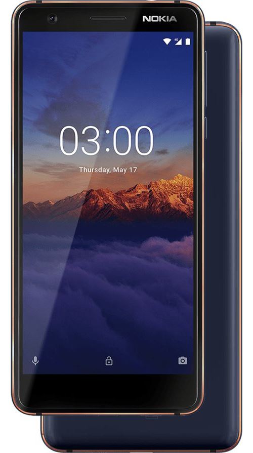 Nokia 3.1 - Android One - 4G smartphone - double SIM - RAM 2 Go / Mémoire interne 16 Go - microSD slot - 5.2\