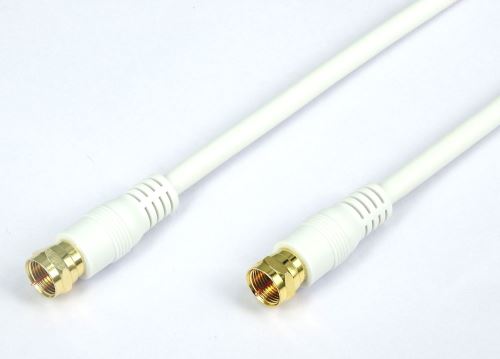 Câble Antenne TV Temium Connecteur plaqué Or 1.5 m Blanc