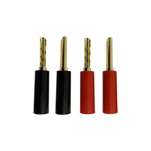 Lot de 4 fiches bananes Enova Hifi FBAN 100 RB pour enceintes Hi-Fi