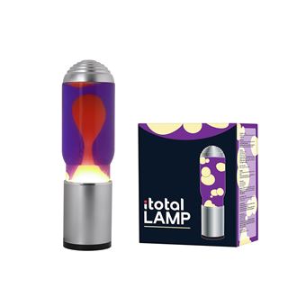 Lampe à poser Itotal Lave avec base silver Liquide Violet et Cire Jaune 40 W