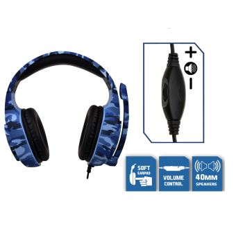 Casque stéréo Gaming como Subsonic War Force avec microphone pour console Bleu