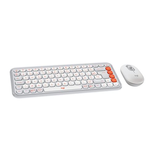 Ensemble clavier Azerty et souris sans fil Logitech Pop Icon Combo Bluetooth Blanc