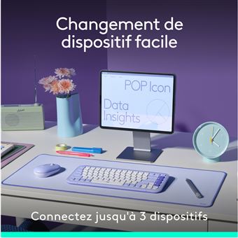 Logitech - Pop Icon Ensemble Clavier Et Souris Bluetooth - Graphite