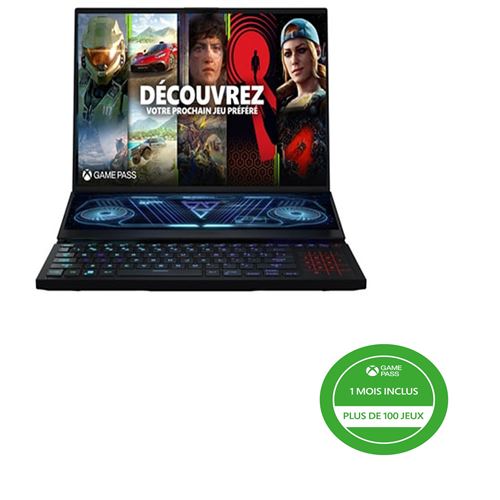 PC Portable Gaming Asus ROG ZEPHYRUS-DUO-GX650RX-085W 16 AMD Ryzen 9 32 Go RAM 1 To SSD Noir + 1 mois d'abonnement Xbox Game Pass