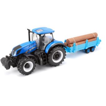 Tracteur Remorque à Bois Bburago Collection Ferme 1:32