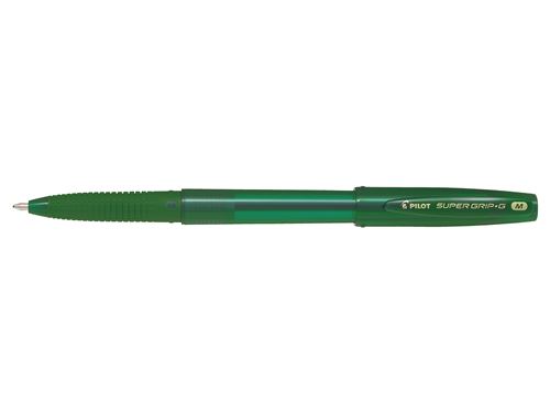 Pilot Stylo bille SUPER GRIP G pointe moyenne encore Vert - Lot de 14