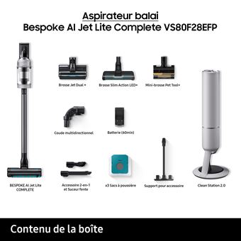 Aspirateur balai Samsung Bespoke AI Jet Lite Complete  VS80F28EFP Gris