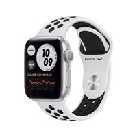 Apple Watch Nike Series 6 GPS, 40mm boitier Aluminium argent avec Bracelet Sport Noir