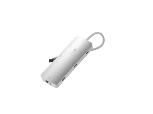 Hub USB-C Lnq Multiports 8 en 1 Pro 140 W Blanc