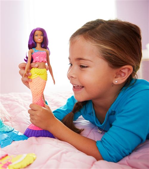 Poupée Barbie™ Dreamtopia Arc-en-ciel Sirène Brune Mattel Poupée