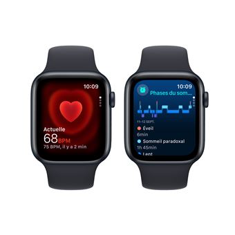 Apple Watch SE GPS Cellular 44 mm Midnight Aluminium intelligente Uhr mit Sportband Flouroelastomer Midnight