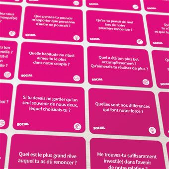 Jeu de cartes Cartamundi SOCIAL Couples Les Petites Questions des Grandes Discussions