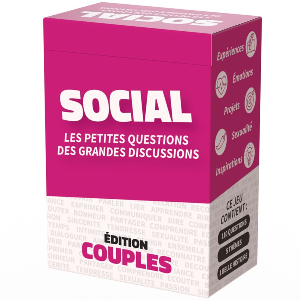 Jeu de cartes Cartamundi SOCIAL Couples Les Petites Questions des Grandes  Discussions - Jeux d'ambiance