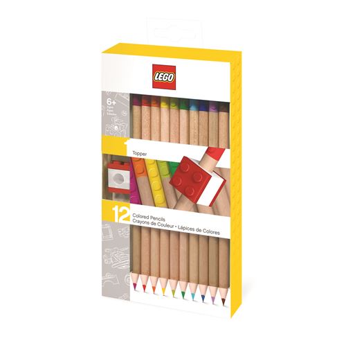 Lego Set De 12 Crayons De Couleur Lego® avec Topper
