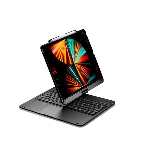 Housse iPad Pro 12.9 - 2021 - Clavier AZERTY - Housse clavier Bluetooth -  Zwart