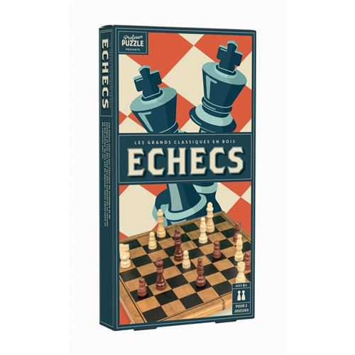Boite de Jeu classique Professor Puzzle Echecs Bois Vintage