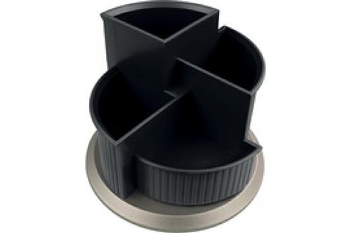 Helit multipot à crayon Linear, 4 compartiments,rotatif,noir