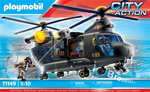 Playmobil City Action 71149 Hélicoptère Des Forces Spéciales