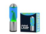 Lampe à poser Itotal Lave avec base silver Liquide Bleu et Cire Vert 40 W