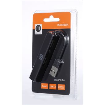 Hub USB 4 ports USB 2.0 Noir