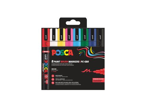 Marqueur à pigment PC 5BR BRUSH étui de 8 assorti