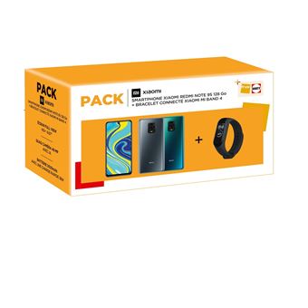 Pack Smartphone Xiaomi Redmi Note 9S 6.67" Double SIM 128 Go Gris + Bracelet connecté Xiaomi Mi Smart Band 4 Noir - 1