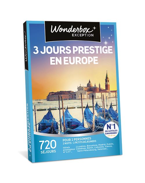 Coffret cadeau Wonderbox 3 jours prestige en Europe