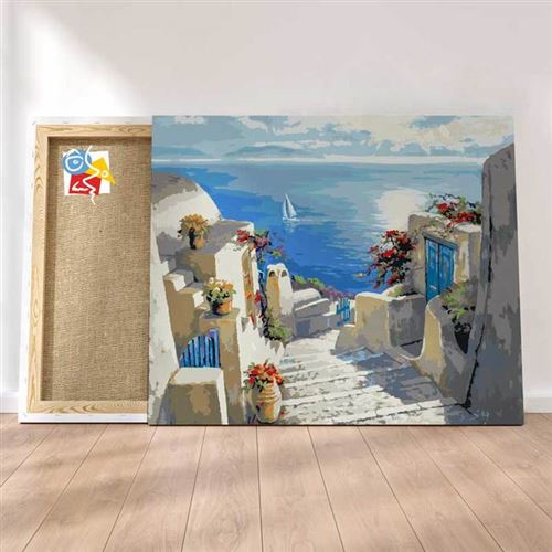 Décoration murale Peinture Par Numéros Chemin vers Hydra 40 x 50 cm